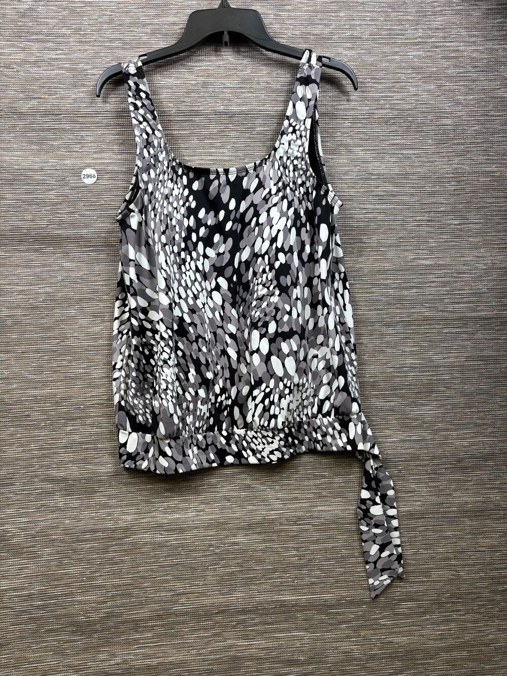 Swimsuit For All Tankini Swimsuit Top Womens Size 14 Black Spotted Padded Bra
